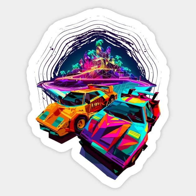 Neon Race Sticker by LivMat